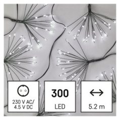   LED fényfüzér – fürtök, nano, 5,2 m, beltérre, hideg fehér, időzítő