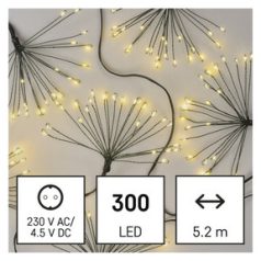   LED fényfüzér – fürtök, nano, 5,2 m, beltéri, meleg fehér, időzítő